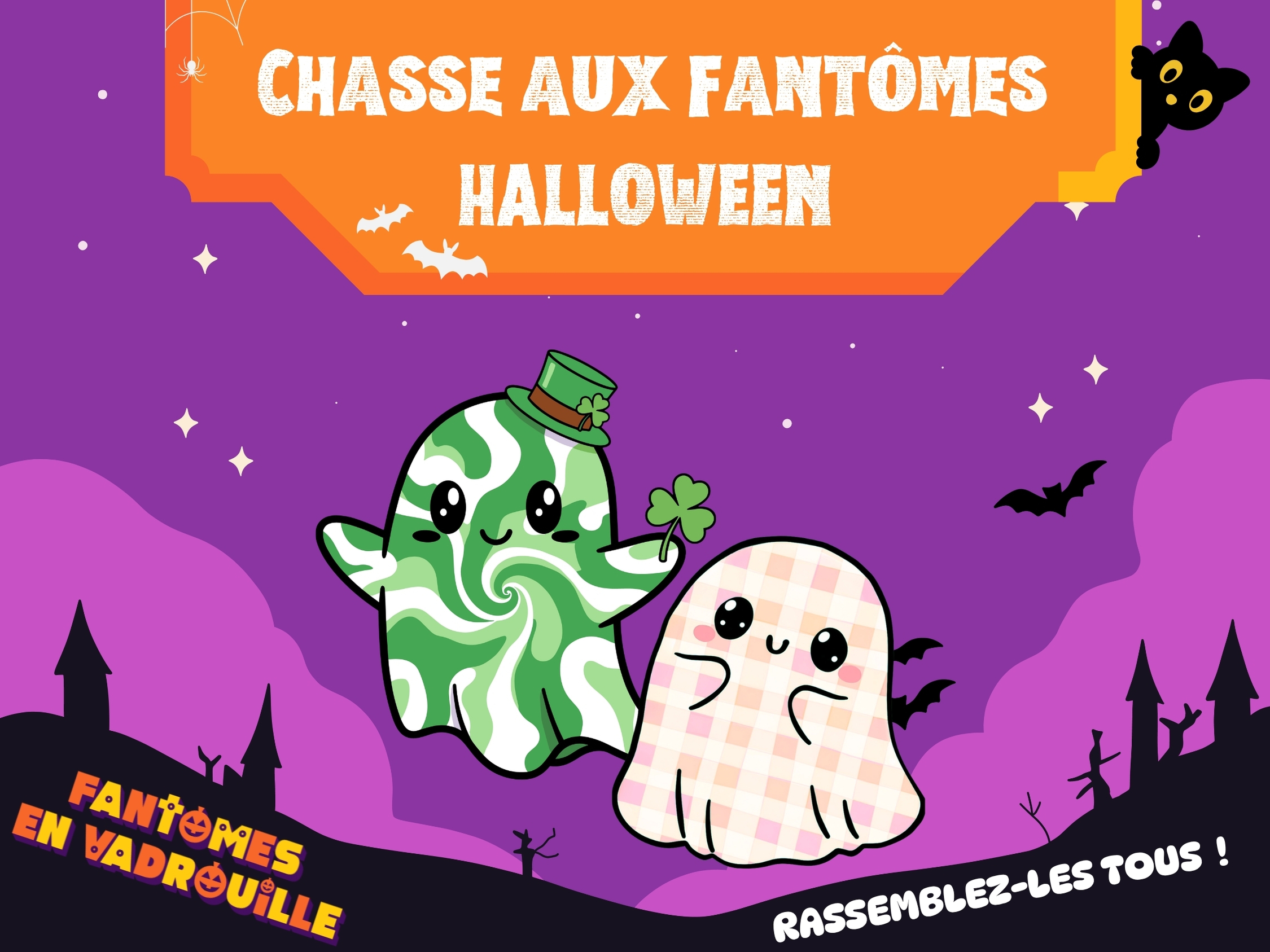 Couverture Chasse au trésor Halloween enfants - jeu de piste fantômes à imprimer